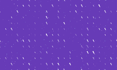 Poster - Seamless background pattern of evenly spaced white falling rocket symbols of different sizes and opacity. Vector illustration on deep purple background with stars