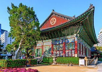 The ancient Jogyesa Temple in Seoul , South Korea