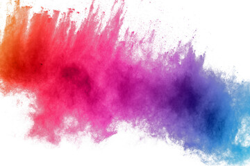 Wall Mural - Colorful powder explosion. abstract powder splatted background. 