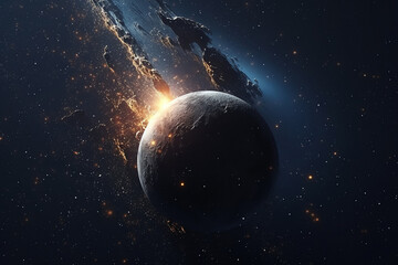 Wall Mural - asteroid flies scarily close to earth