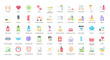Hygiene Flat Icons Washing Corona Virus Icon Set in Color Style 50 Vector Icons