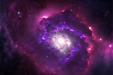 Wall Mural - Spiral Galaxy. Space with stars generative AI background