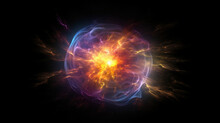 Fireworks In The Night, Neutron Star Exploding With A Vibrant Colors, Generative Ai