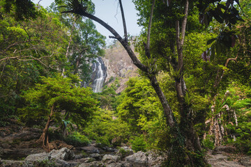 Wall Mural - Khlong Lan Waterfall, Beautiful waterfalls in klong Lan national park of Thailand