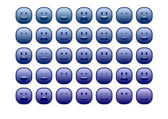 set of colourful smiley faces emoji