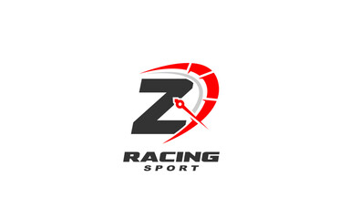 Z Logo letter with RACING SPEED concept for template 