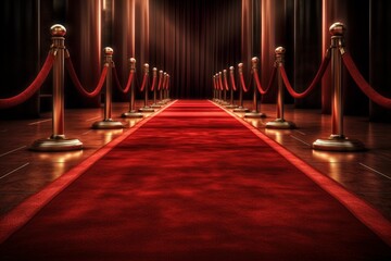 Sticker - Luxury red carpet with selective focus. AI generated, human enhanced