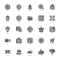 Poster - mobile app icon pack for your website design, logo, app, and user interface. mobile app icon glyph d
