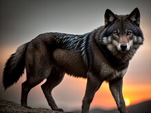 Lone Wolf In The Wild. Generative Ai