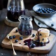 Zabaglione ice-cream with balsamic blueberries - generative AI