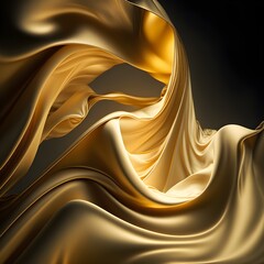 flowing golden drapery abstract light silk 