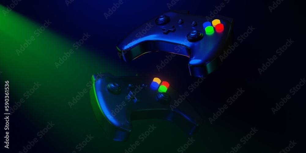 joystick controller for gaming metaverse, technology of gamer, esports ...