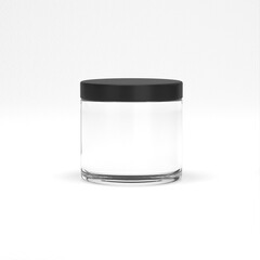 3D Rendering of Clear Plastic Containers with Lids, 6.5 oz and 4 oz Empty Plastic Jars with Lids and Labels for Slime, Beauty Products, Body Scrubs, Lotion and Kitchen Use