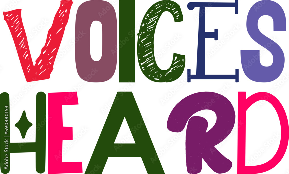 Voices Heard Hand Lettering Illustration for Label, Poster, Postcard ...