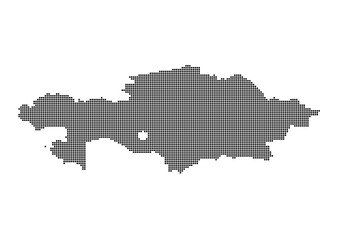 Wall Mural - An abstract representation of Kazakhstan,Kazakhstan map made using a mosaic of black dots. Illlustration suitable for digital editing and large size prints. 