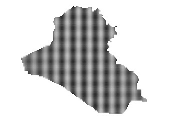 Wall Mural - An abstract representation of Iraq,Iraq map made using a mosaic of black dots. Illlustration suitable for digital editing and large size prints. 