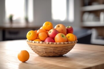 a basket of fruit on the table