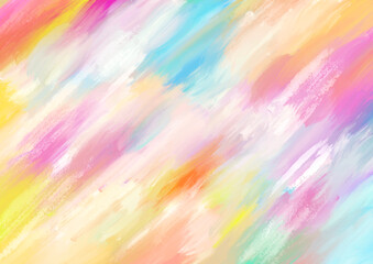 Wall Mural - Pastel coloured abstract background with oil painted brush strokes