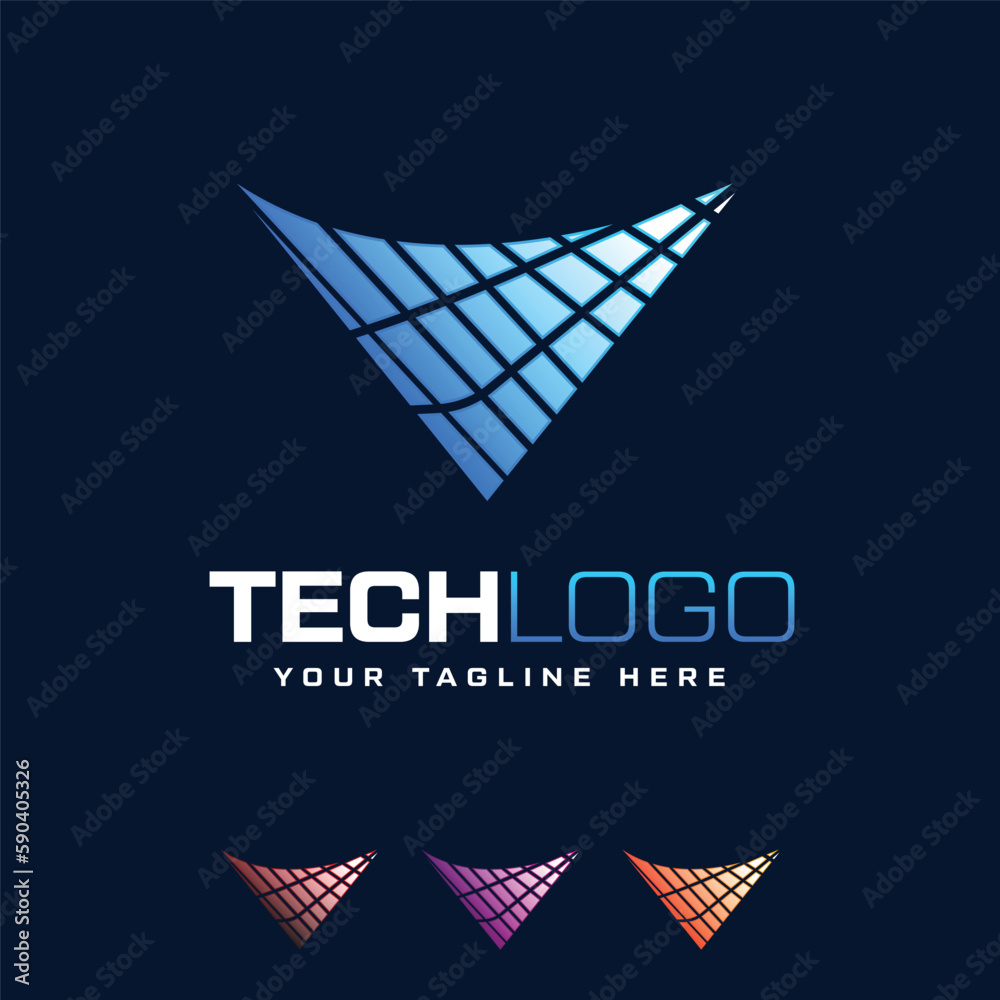 Tech Logo Design Digital Logo Design Vector Fully Editable EPS Stock ...