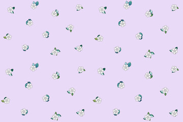 pattern with flowers floret illustration pastel color