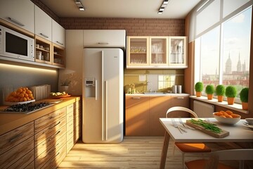 Wall Mural - modern kitchen interior, cute and smart kitchen, kitchen interior design ideas.