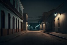 Minimal Layout With Empty Street At Night For Movie In Bcs Mexico 