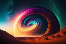 Abstract Background With Rainbow Background, Generative Ai