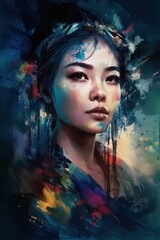  Portrait of an Asian woman. Generative AI