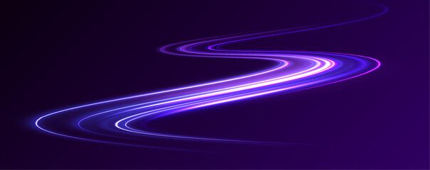 Poster - Laser beams luminous abstract sparkling isolated on a transparent background. Light and stripes moving fast over dark background. 
