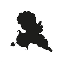 Wall Mural - Black silhouette. Vector illustration isolated on white background. Design element. Template for your design, books, stickers, posters, cards, child clothes.
