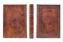 Brown Leather Cover Of Elegant Journal Captured Isolated From Three Sides