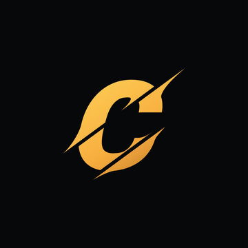 letter c logo design colorful line