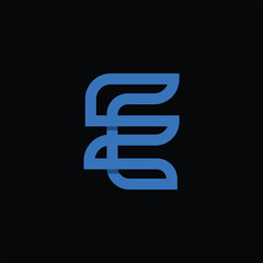 initial e design line art logo