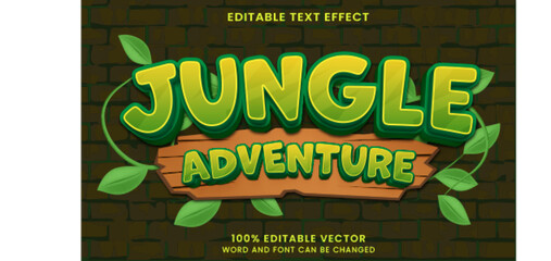 Canvas Print - jungle adventure Comic Cartoon Quest Game tittle 3D Editable text Effect Style