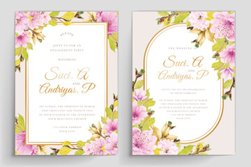 wedding invitation cherry blossom floral card