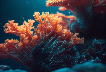 close-up of coral in the ocean, generative ai
