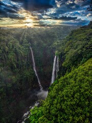 Wall Mural - vertical shot of thoseghar waterfalls in thoseghar, satara, maharashtra, india