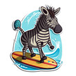 Surfing Zebra! Ride the waves with this zebra