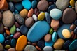 A colorful background texture made of multicolored sea pebbles AI