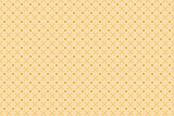 Poster - A seamless pattern with yellow and orange flowers and circles.