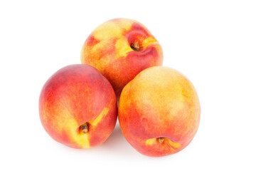 Sticker - Nectarine peach fruit isolated on white background. Organic peach. File contains clipping path.