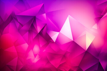 Abstract geometric background. Purple triangles abstract background. Banner or postcard background. Polygonal pink triangle pattern. Generative AI.