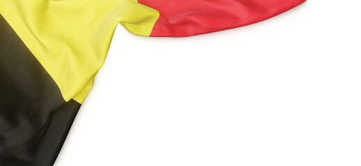 Wall Mural - Banner with flag of Belgium over transparent background. 3D rendering