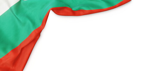 Wall Mural - Banner with flag of Bulgaria over transparent background. 3D rendering