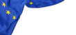 Banner with flag of the European Union over transparent background. 3D rendering