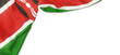 Banner with flag of Kenya over transparent background. 3D rendering