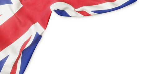 Wall Mural - Banner with flag of the United Kingdom over transparent background. 3D rendering