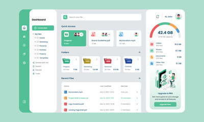 Wall Mural - File Manager UI Dashboard Design