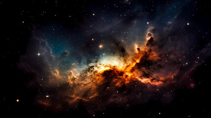 Wall Mural - space scene with planets, stars and nebula. abstract space background with nebula and stars. generat