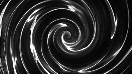 Poster - Metallic silk water spiral. Concentric optical Illusion. Abstract point digital wave of particles. The whirlpool. Liquid vortex. Seamless loop. Motion background animation. 4K